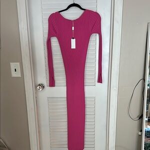Astr Pink Long Sleeve Bodycon Dress